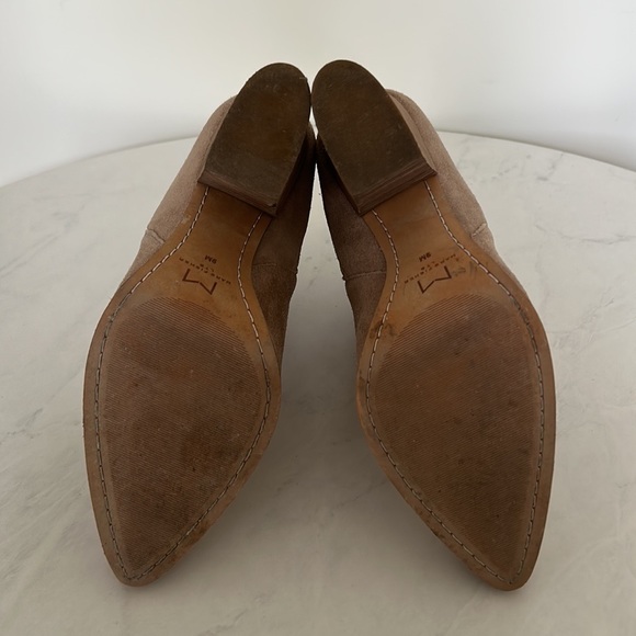 Marc Fisher Oshay Pointed Toe Booties - Beige/Tan Suede Boots - Picture 5 of 6